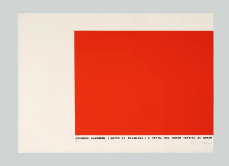 Zeefdruk Isgro - Dolores Ibarruri (sotto la pensilina) è ferma nel rosso vestita di rosso