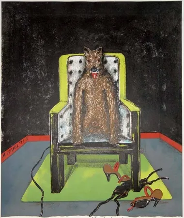 Lithografie Israel - Thirsting Wolf