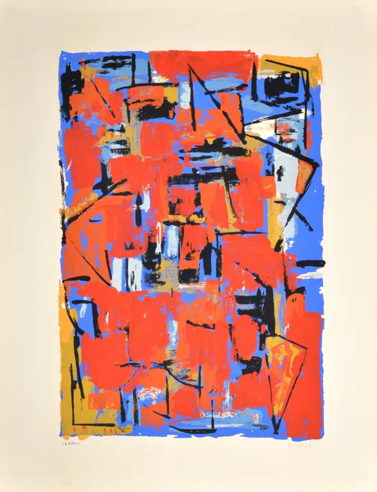 Zeefdruk Istrati - Composition, 1954 - Hand-signed