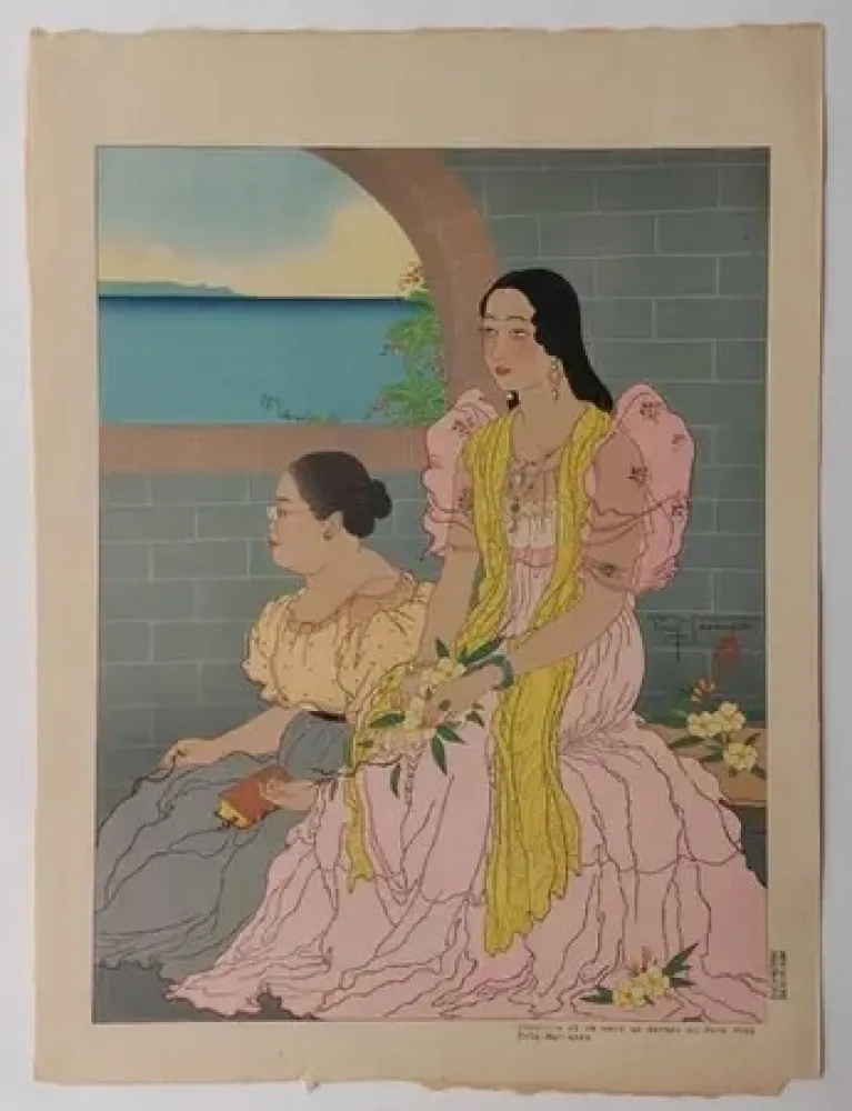 Linosnede Jacoulet - Oaquina  et sa mère  ...  (Décembre  1947)