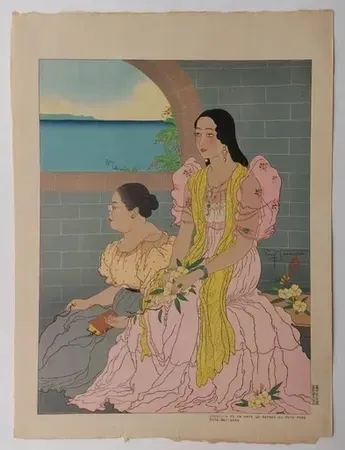 Linosnede Jacoulet - Oaquina  et sa mère  ...  (Décembre  1947)