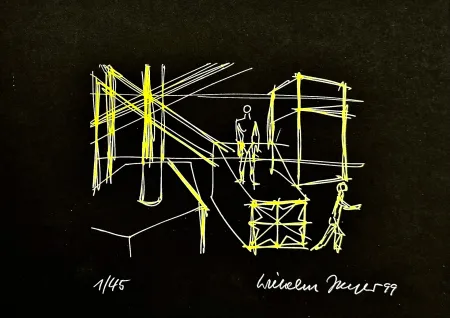 Zeefdruk Jaeger - Begegnungen Gelb