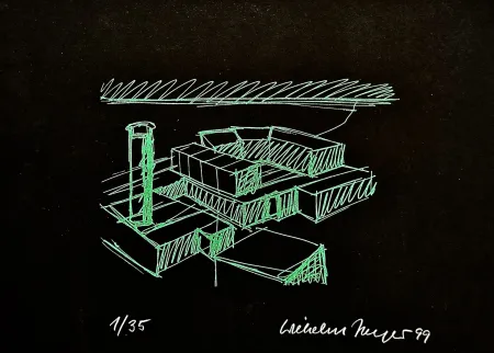 Zeefdruk Jaeger - Konstruktive Elemente Grün