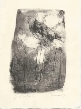 Lithografie Jansem - Pigeons