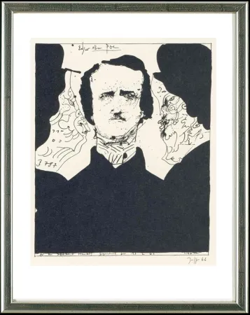 Lithografie Janssen - Edgar Allen Poe, 13.2.1966