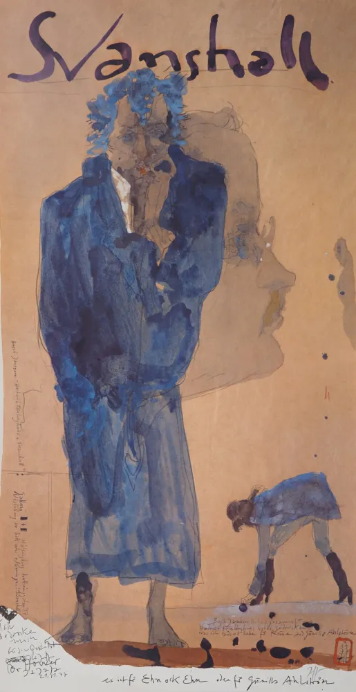 Geïllustreerd Boek Janssen - Personnages expressionnistes en bleu