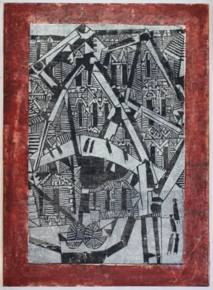 Houtsnede Janssen - Speicherstadt (Hamburg Warehouse District)