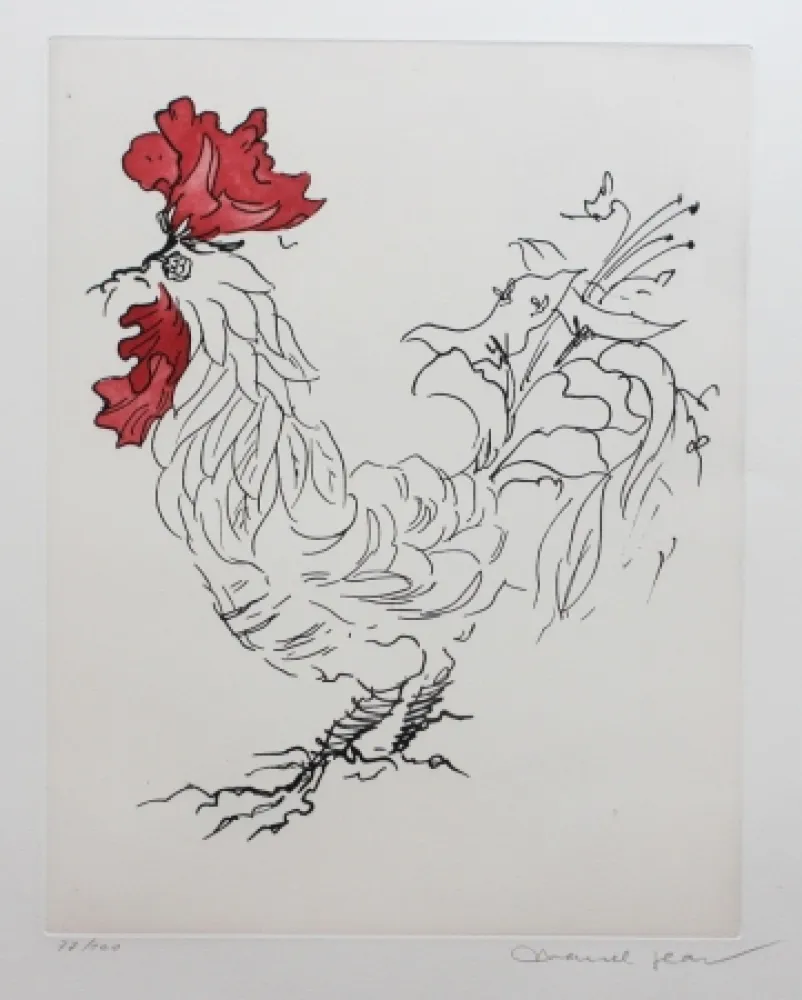 Ets En Aquatint Jean - Coq 1