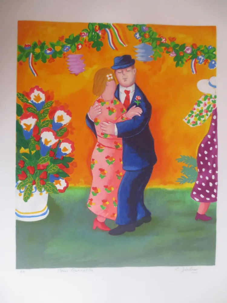 Lithografie Jirlow - Couple dansant