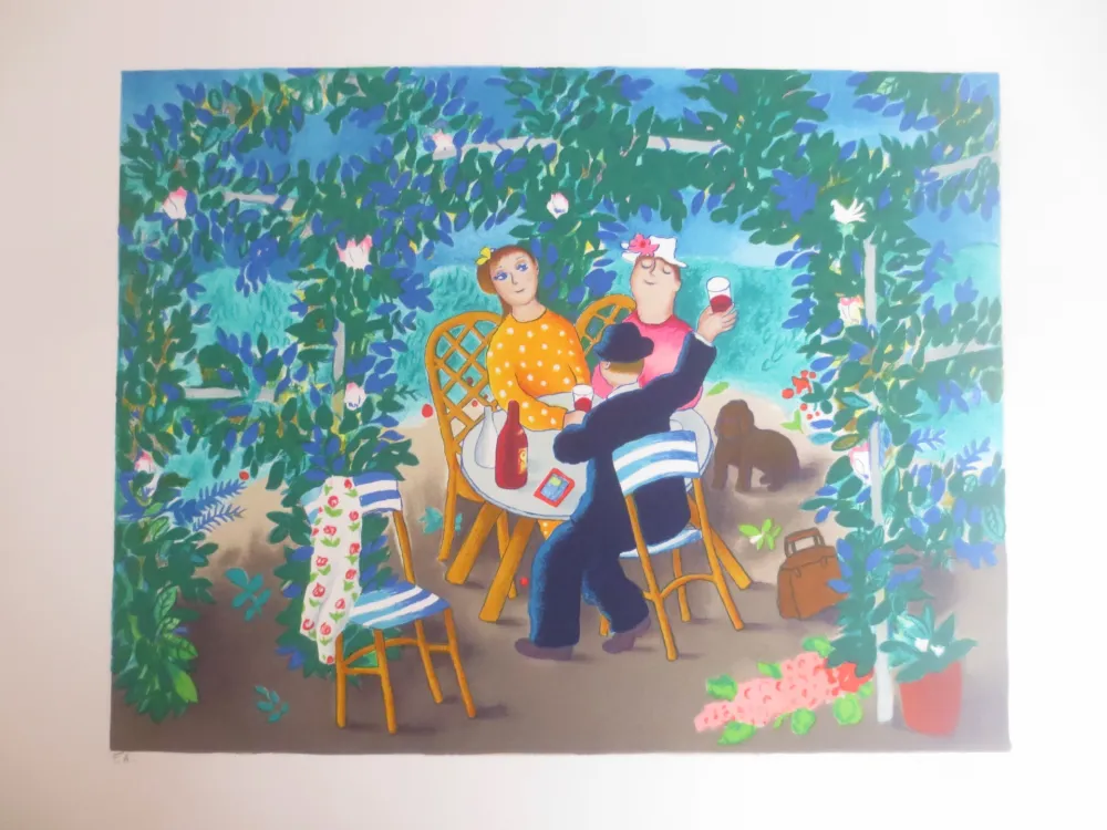 Lithografie Jirlow - Le jardin