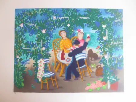 Lithografie Jirlow - Le jardin