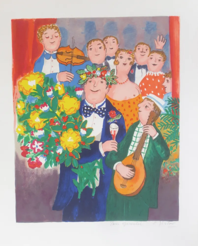 Lithografie Jirlow - Le laureat