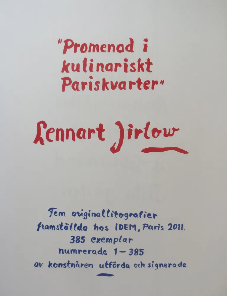 Lithografie Jirlow - Promenade culinaire a PARIS