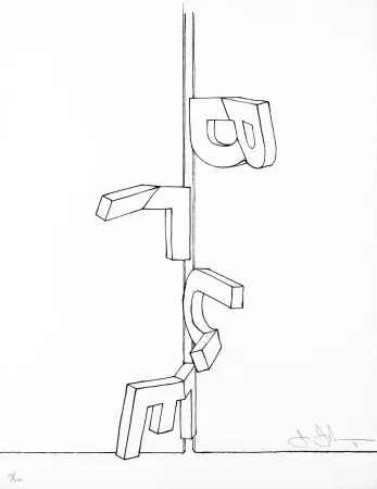 Lithografie Johns - Bent Blue