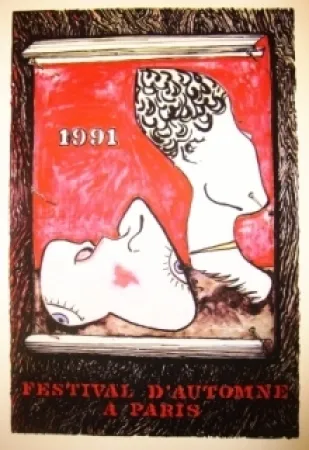 Lithografie Johns - Festival d'automne à Paris 1991