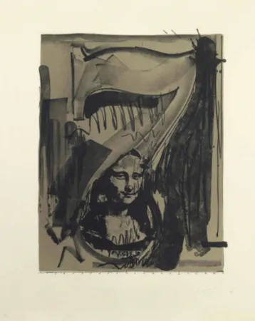 Lithografie Johns - Figure 7, Black Numerals Series