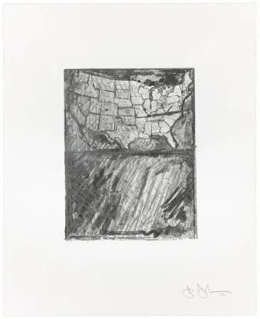 Lithografie Johns - Map