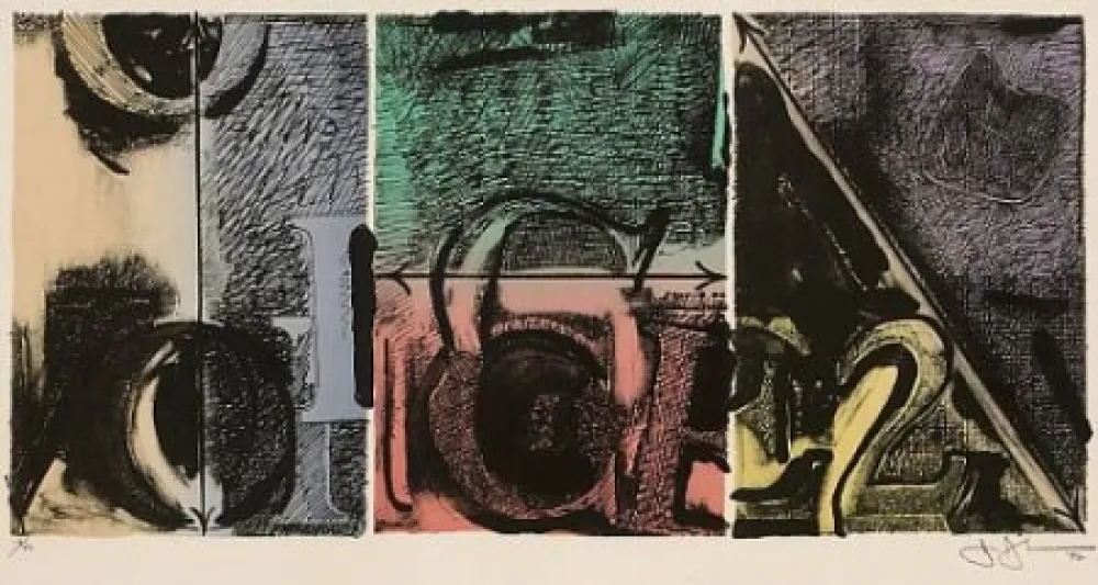 Lithografie Johns - Voices 2