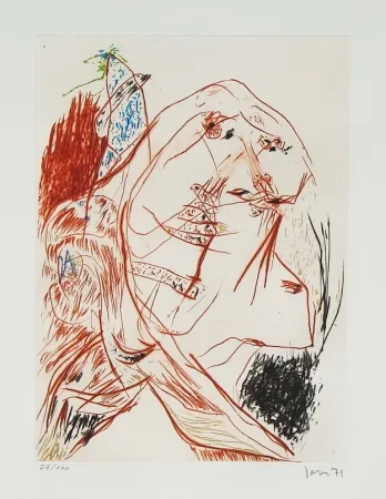 Ets En Aquatint Jorn - Anémone progressiste