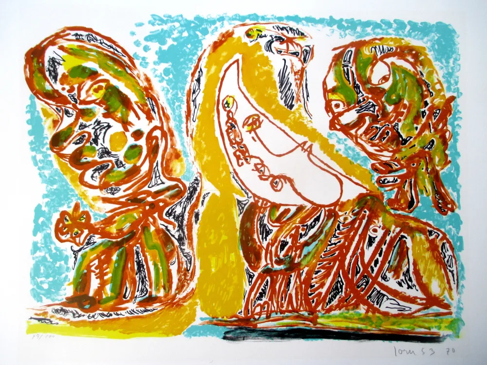 Lithografie Jorn - Barbarie au clair de lune