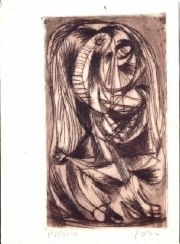 Ets En Aquatint Jorn - Composition