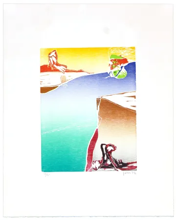 Houtsnede Jorn - Dans le sillage d’if aube