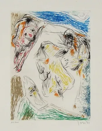 Ets En Aquatint Jorn - Euclide coincé