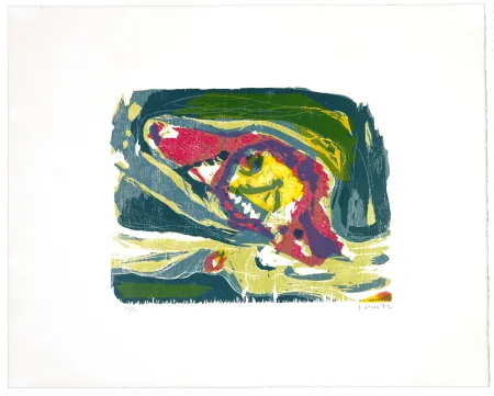 Houtsnede Jorn - Fièvre quarte lune