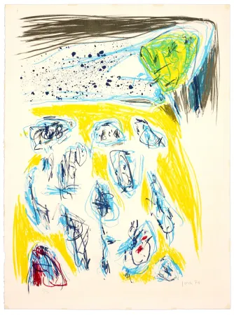 Lithografie Jorn - Jaune bleu
