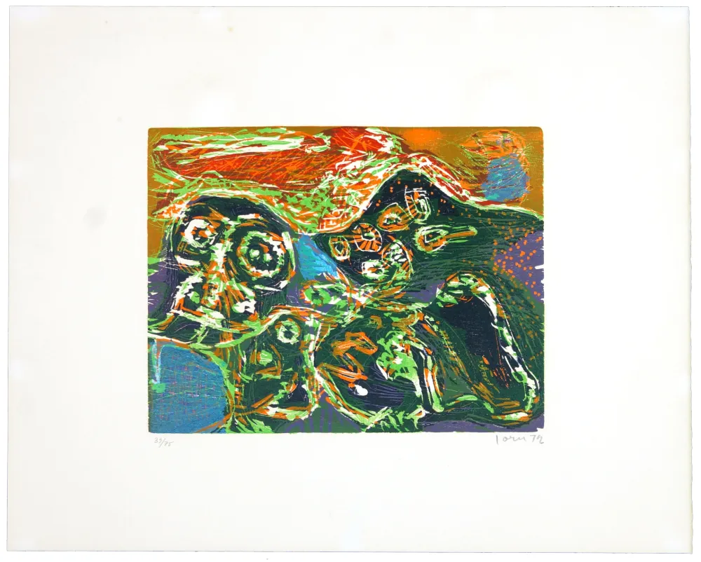 Houtsnede Jorn - L’enfer des jeux clos