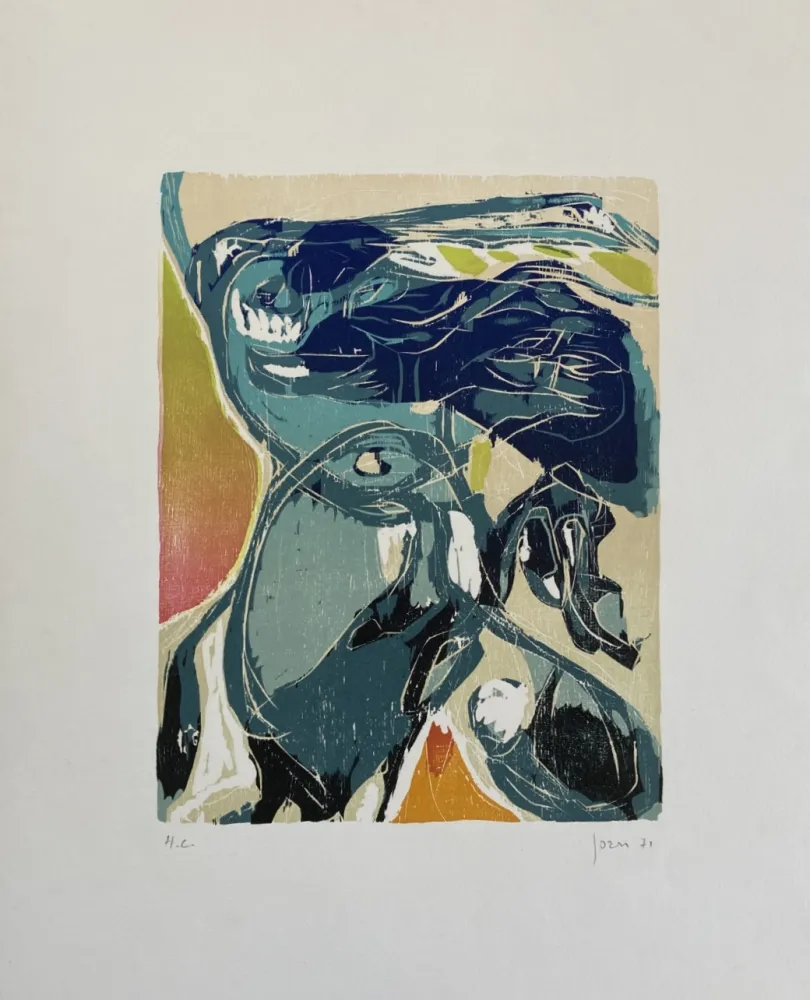 Houtsnede Jorn - Message essoristique