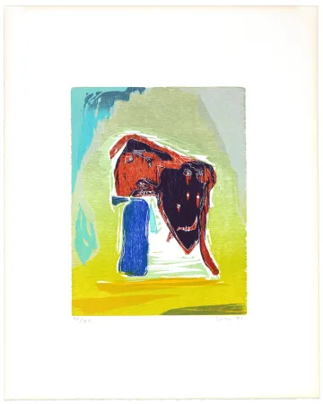 Houtsnede Jorn - Rideau convolant