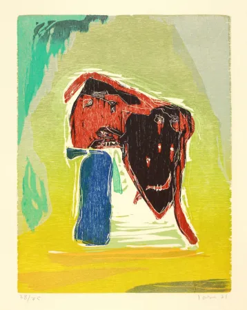 Houtsnede Jorn - Rideau convolant