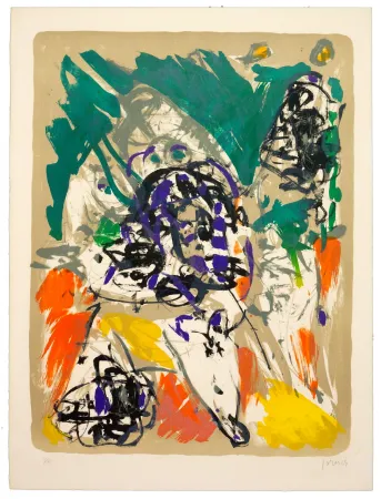 Lithografie Jorn - Trop tard