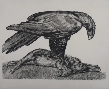 Ets Jouve - Aigle enserrant un lièvre, c. 1930 - Deluxe suite!