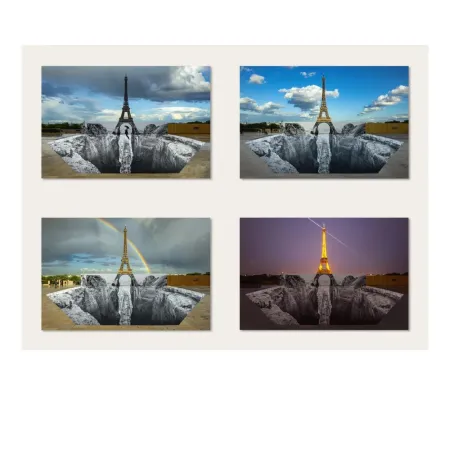 Digitale Print Jr - 4 Trompe l'oeil, Les Falaises du Trocadéro,