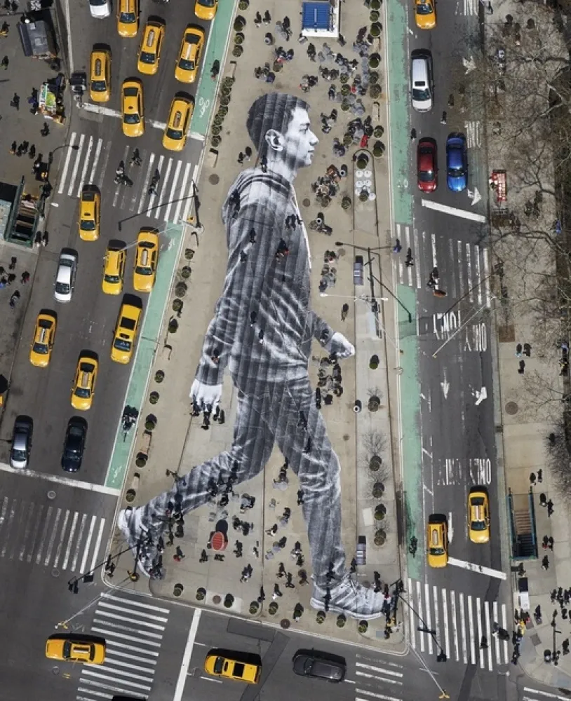 Poster Jr - Migrants, walking New York city