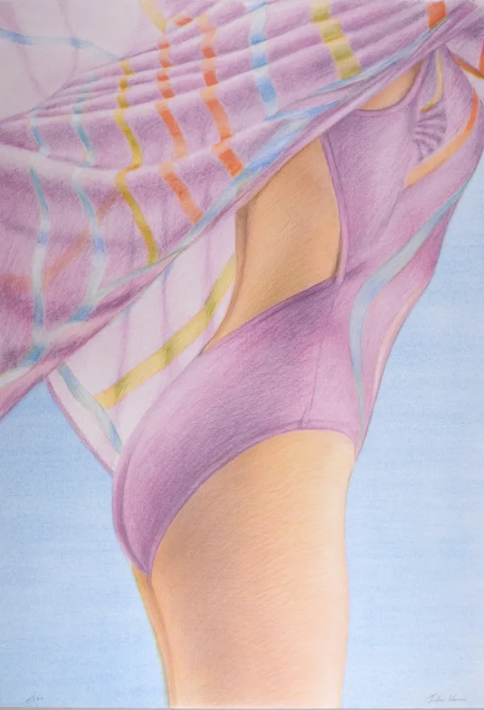 Lithografie Kacere - Nageur violet