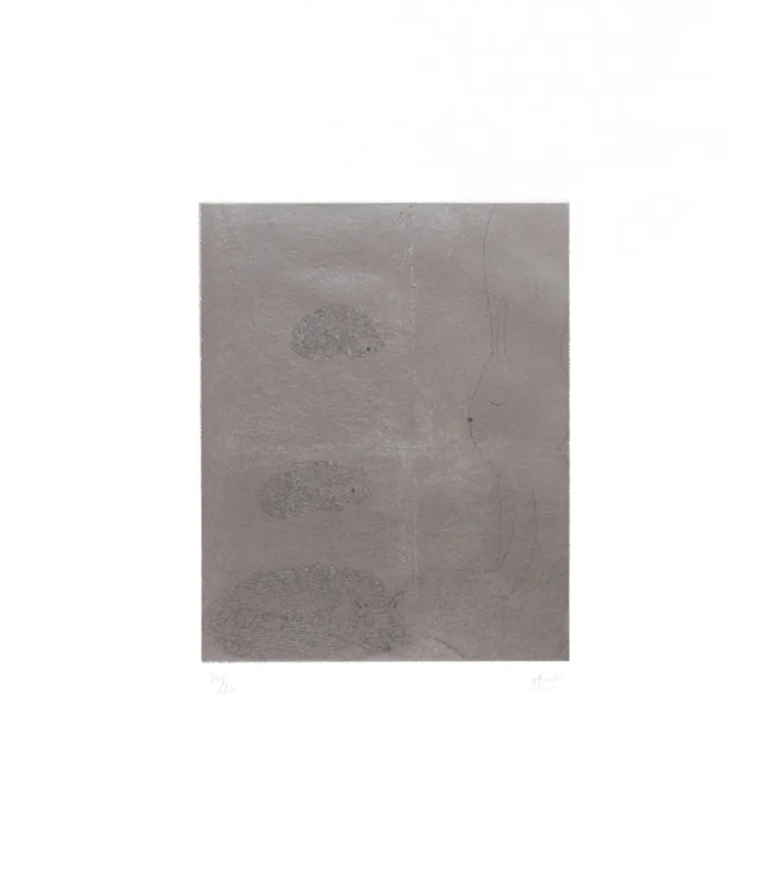 Gravure Kaga - Four sleepers with cats and fox