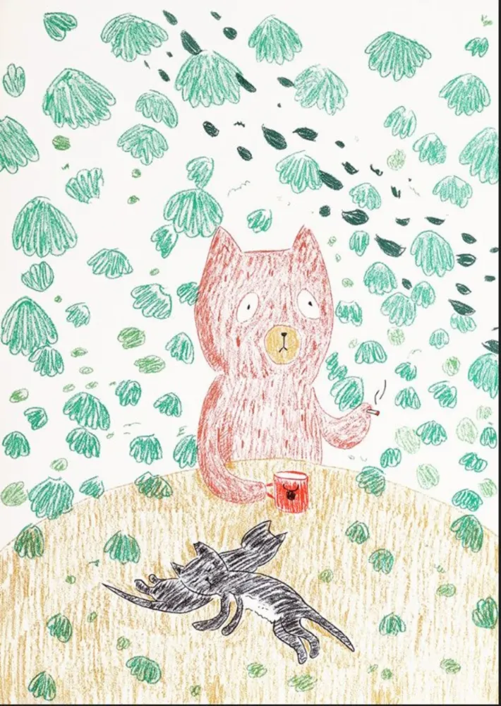 Lithografie Kaga - Kumacchi in green 1