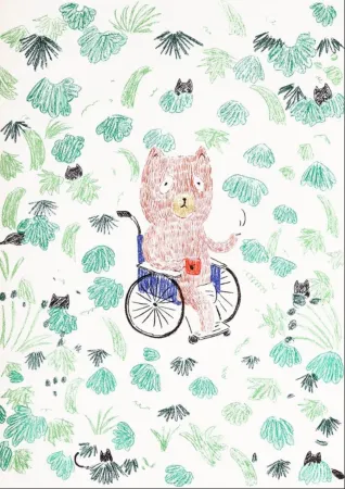 Lithografie Kaga - Kumacchi in green 2