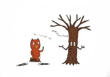 Lithografie Kaga - This is the last leaf.