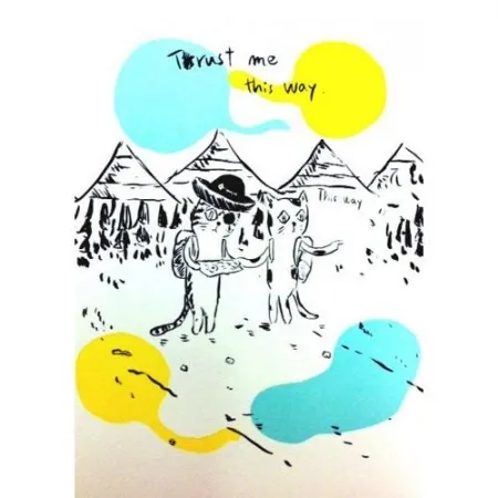 Lithografie Kaga - This way cat with the last cat pirate in the ocean