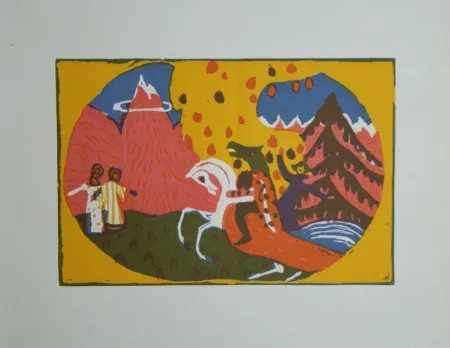 Houtsnede Kandinsky - Berge - Klänge, edition Pieper, 1913