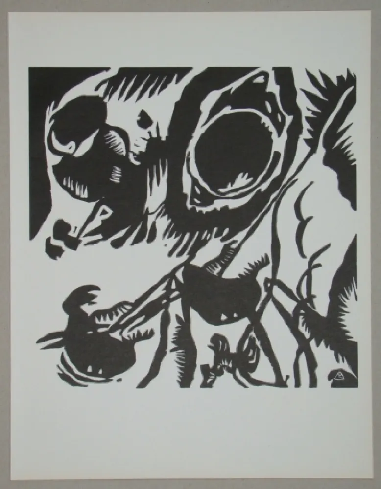 Houtsnede Kandinsky - Garten der Liebe