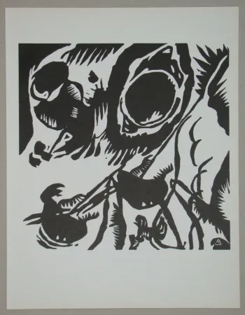 Houtsnede Kandinsky - Garten der Liebe