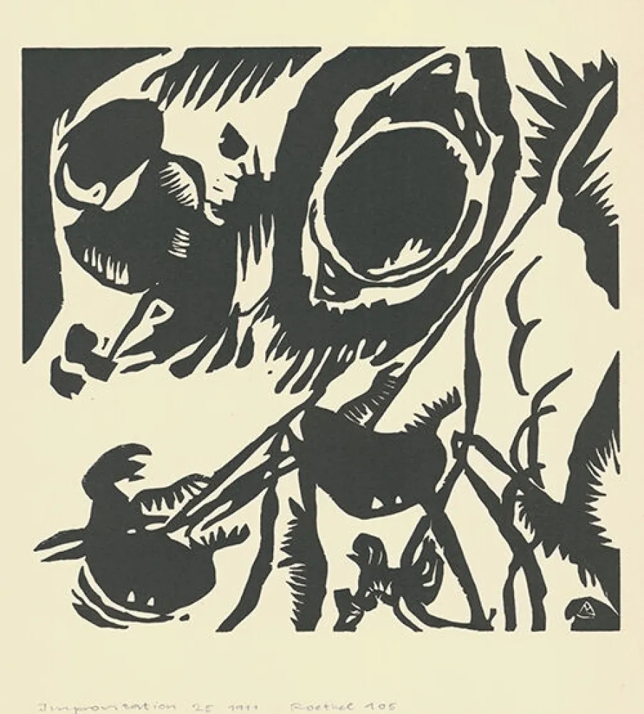 Houtsnede Kandinsky - Motif aus Improvisation 25: The Garden of Love