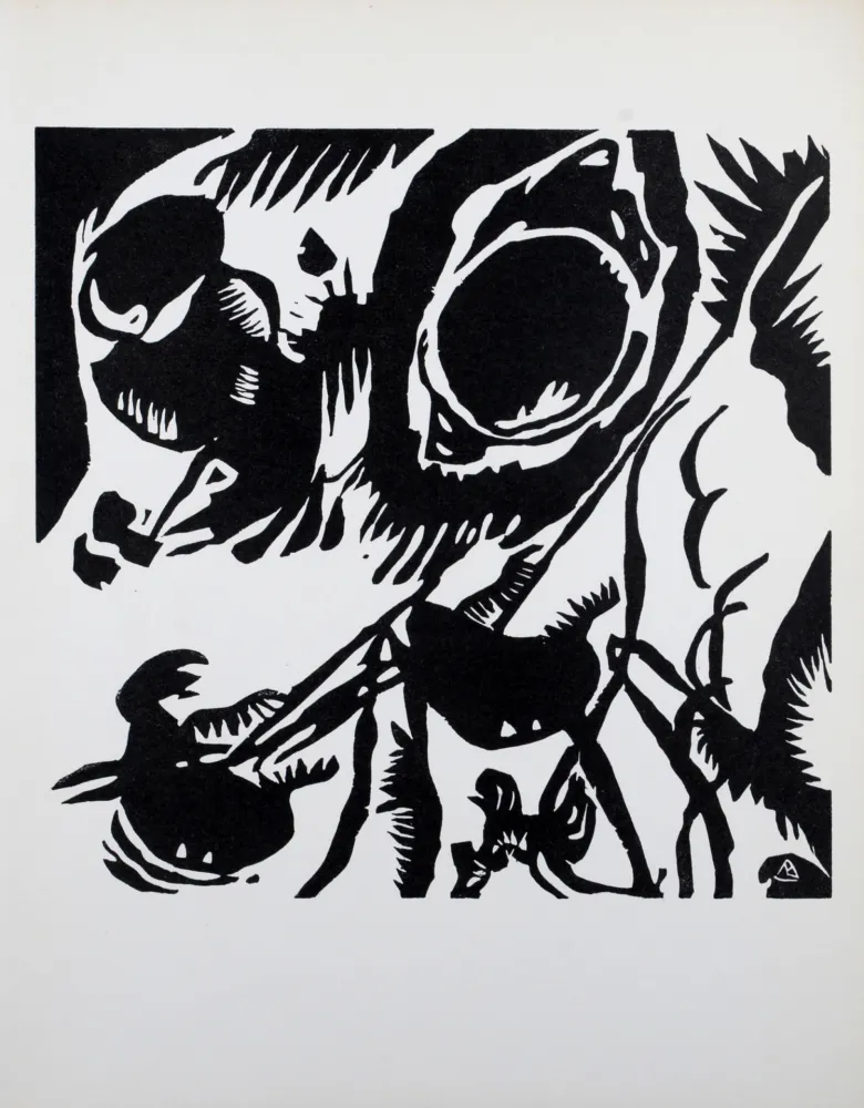 Houtsnede Kandinsky - Motif aus Improvisation 25 : The Garden of Love, 1959