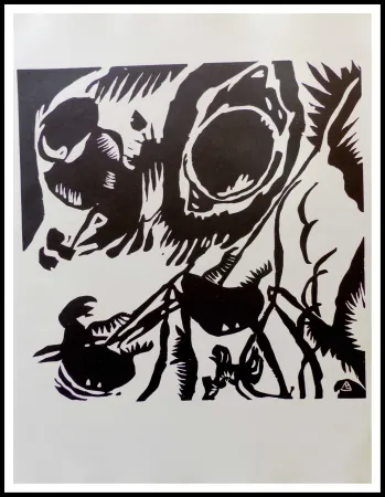 Houtsnede Kandinsky - MOTIV AUS IMPROVISATION - Jardin de l'amour