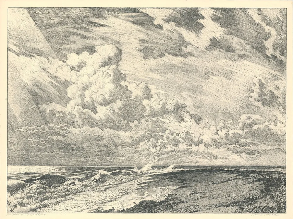 Lithografie Kätelhön - Die Düne (Heligoland)
